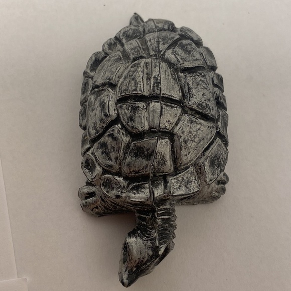 Vintage Turtle figurine painted Black and silver Made in Italy - Picture 15 of 15